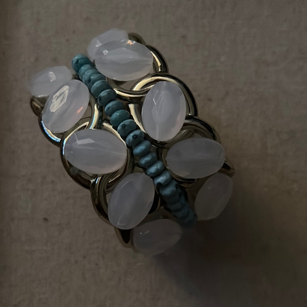White and Turquoise Stone Bracelet